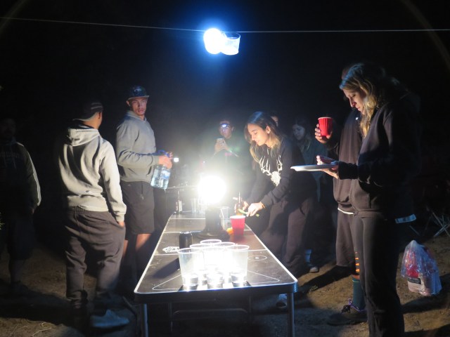 Beer pong in the woods?!